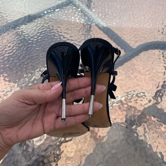 Giuseppe Zanotti Black Grosgrain Crystal Sandals Size 38